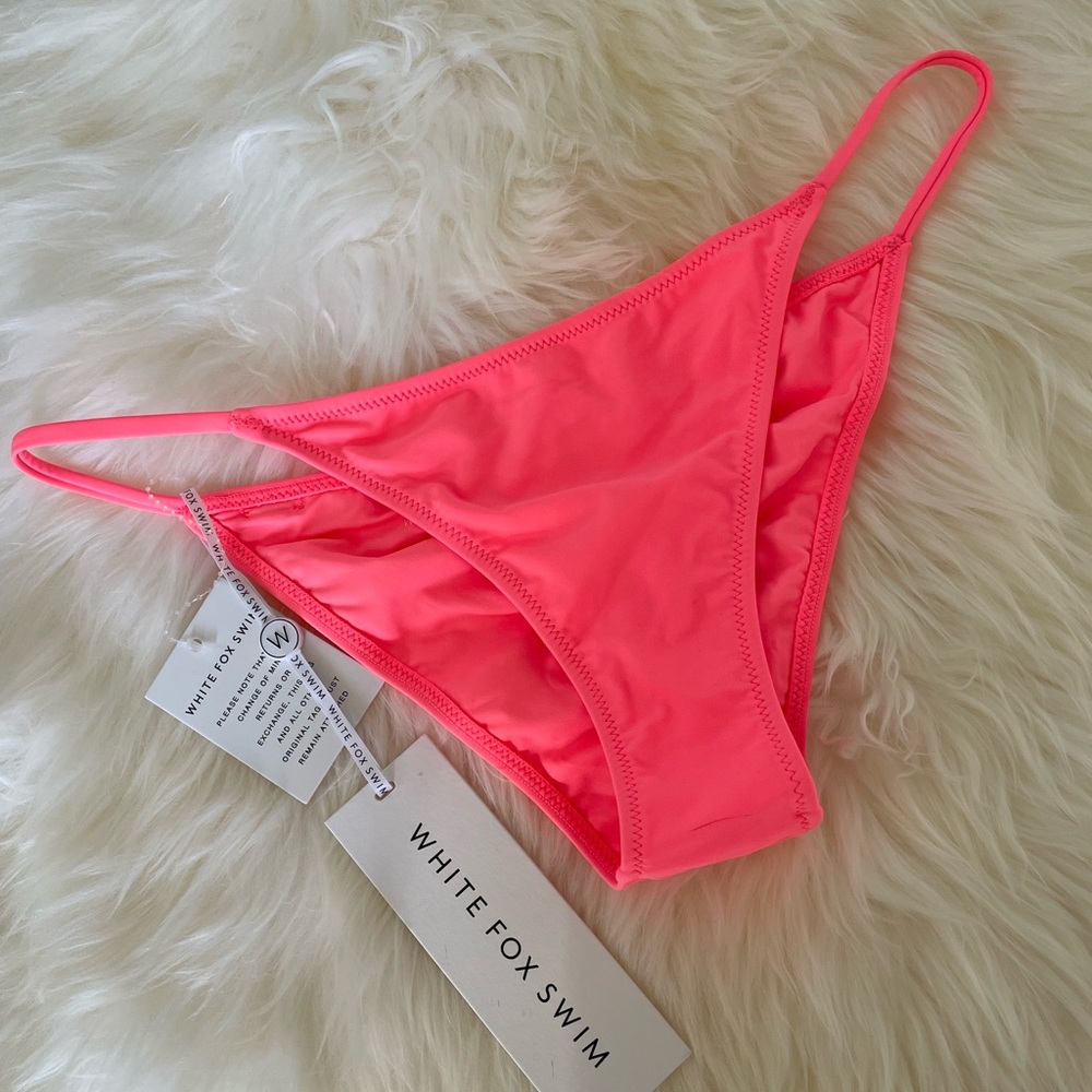Neon Peach Cheeky Bikini Bottoms